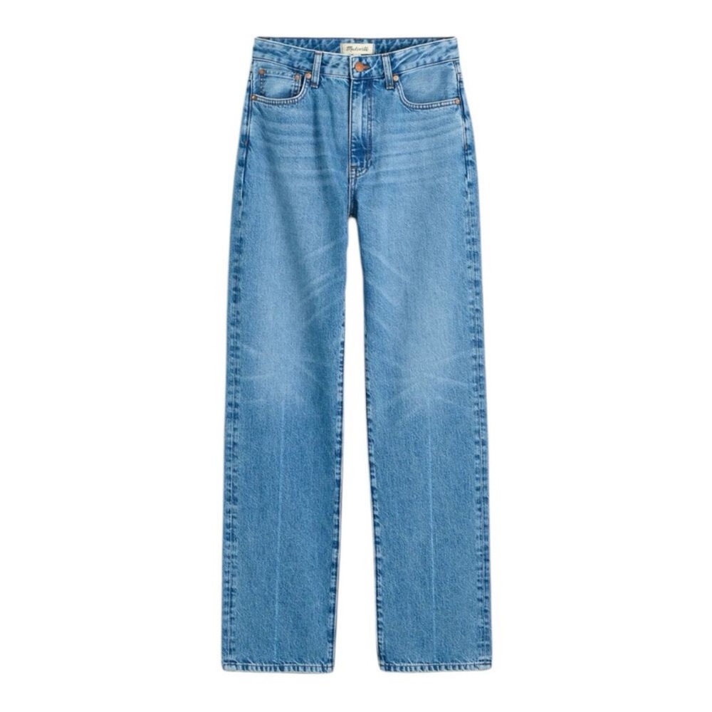 Madewell curvy 90s straight leg Jean grenheart wash tall length